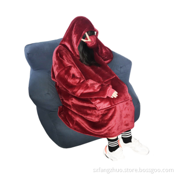 double layer luxury throw hoodie blanket